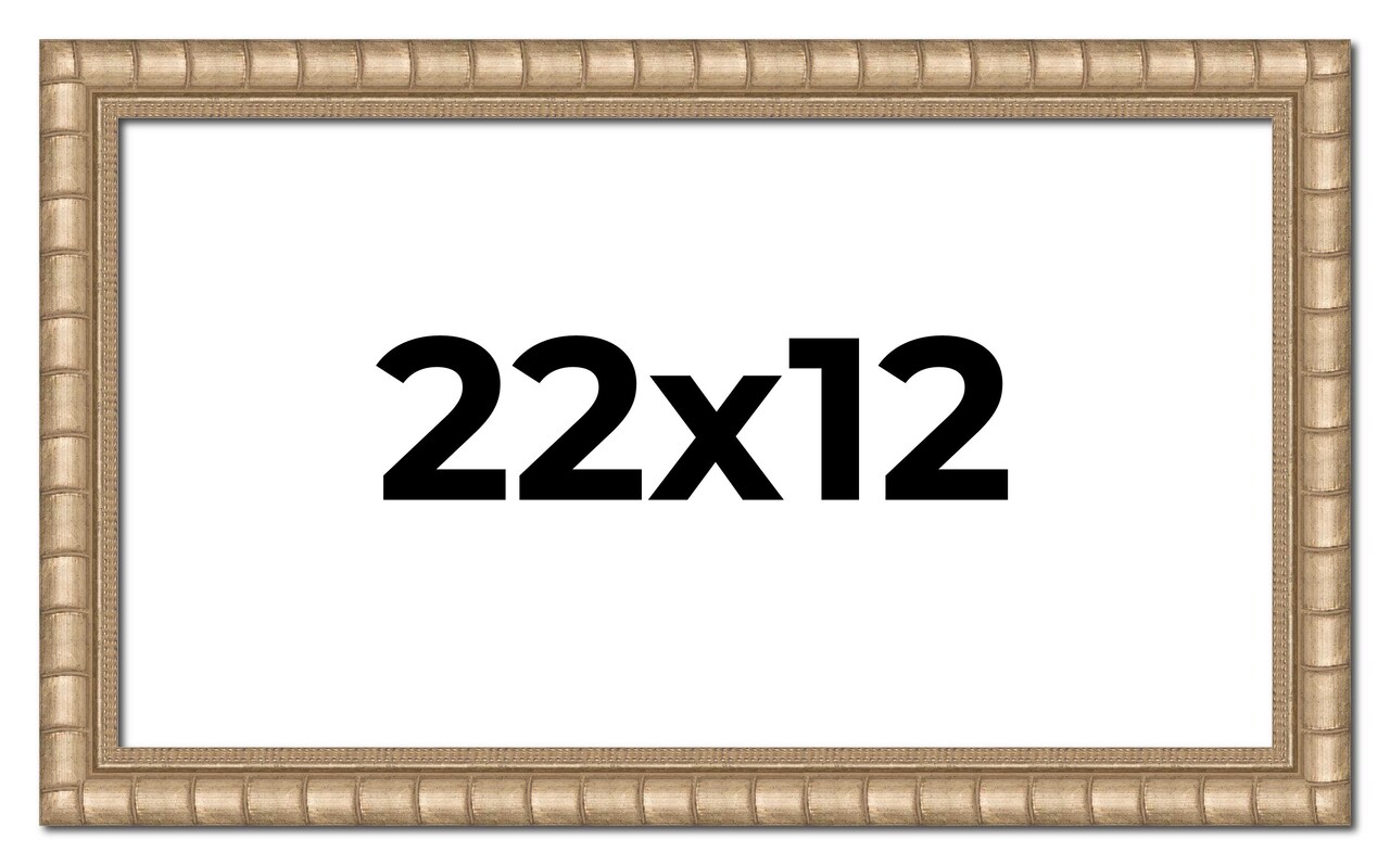 22x12 Modern Bamboo Picture Frame with UV-Resistant Acrylic & Acid Free Backing, Available in 5 Finishes - Gold, Silver, Brown, Black, and Natural